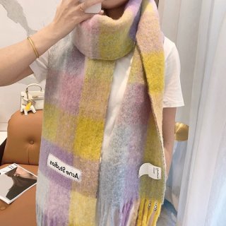 ◆完売間近!◆アクネストゥディオズ モヘアチェックスカーフ 本物 aco68957