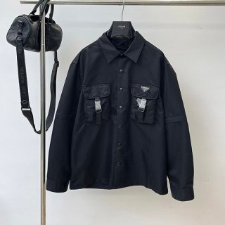プラダ ロゴパッチ ボタン付きジャケット 本物 pux50944