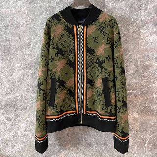 ルイヴィトン 本物 ジャカードウールボンバーブルゾン 1AFXS8