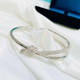 超話題!ティファニー Knot ダブル ロウ ヒンジ バングル 本物 Tii89547