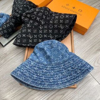 超限定ルイヴィトン デニム バケットハット 本物 モノグラム vul37609