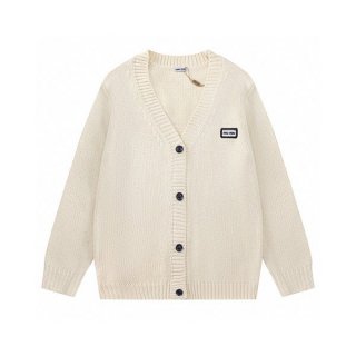ミュウミュウ 本物 コットンxカシミヤ カーディガン myi83371