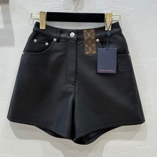 定番ルイヴィトン LV × YK レザーショーツ ショートパンツ ロゴ 本物 1AB7V2