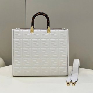 争奪戦フェンディ サンシャイン 本物 ミディ レザー トートバッグ feq38838