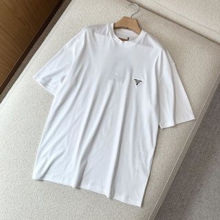 新色☆希少 プラダ ロゴ Tシャツ 本物 ホワイト puj38172