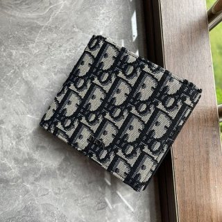 一目惚れディオール オブリーク コインケース付き２つ折りスリム財布 本物 dee53978
