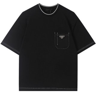 稀少プラダ コットンTシャツ 本物 半袖 ロゴ puc37563