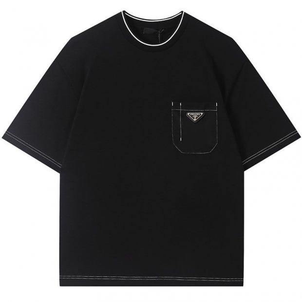 稀少プラダ コットンTシャツ 本物 半袖 ロゴ puc37563