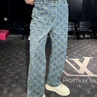 超希少★レア！グッチ GGジャカード デニム パンツ 本物 guk76533