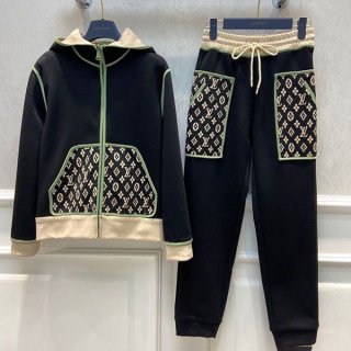 プレゼント最適ルイヴィトン 本物 グラフィックトリムジップアップ フーディ 上下 セット 1AAKKO