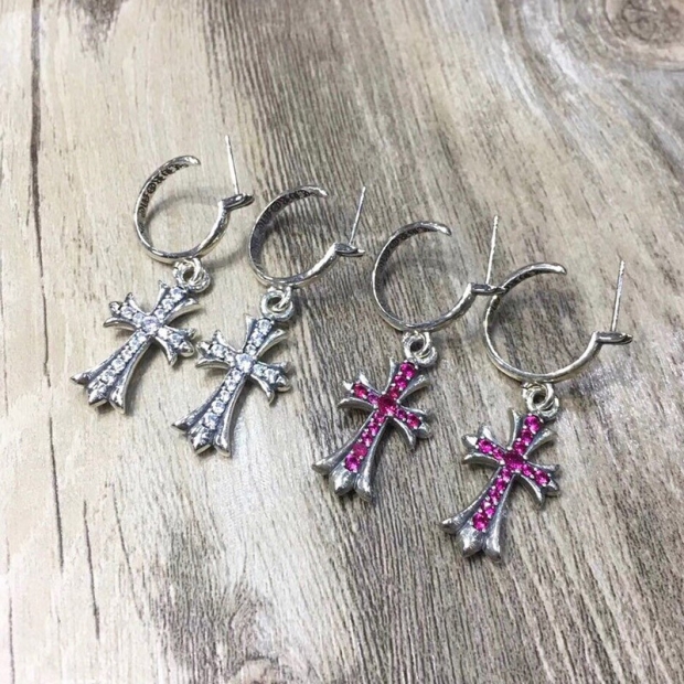 【日本未発売】クロムハーツ ピアス 本物 タイニー CHクロス フープ イアリング Kux18727