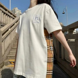 目を惹く逸品！バーバリー★ヴィンテージチェックディテール Tシャツ 本物 Baz76952
