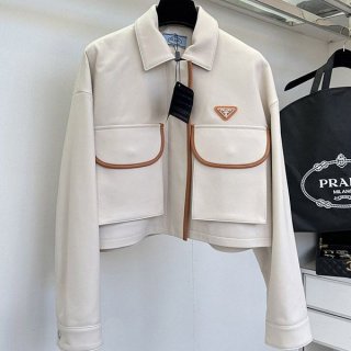 入手困難 プラダ レザー ジャケット 本物 puv86429