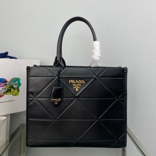 【大特価】プラダ トートバッグ 本物 ラージ レザー ハンドバッグ 1BA377