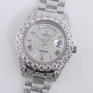 限定 ロレックス 時計 本物 39MM メンズ ホワイト 全面ダイヤ デイデイト roj31634