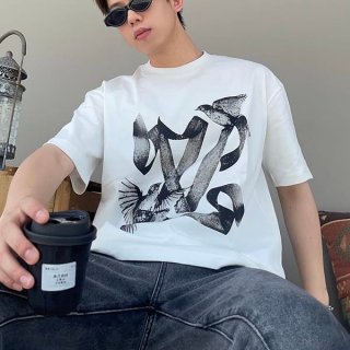 お洒落ルイヴィトン ロゴTシャツ 本物 半袖 vul06283