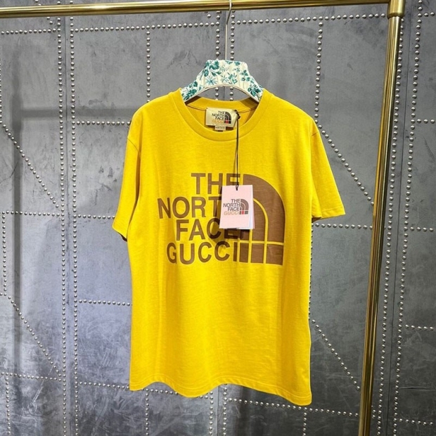 人気no1 グッチ tシャツ トップス ノースフェイス 本物オーバーサイズ 黄 新作 グッチ noh21570