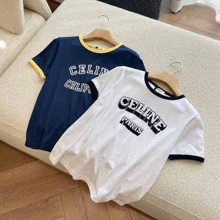 売上総額１位！セリーヌ PARIS 70S Tシャツ 本物 コットンジャージー ホワイト 2X36H671Q