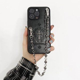 大人気!クロムハーツ iphone16ケース 本物 CHクロス チェーンストラップ Kul39845