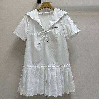 ミュウミュウ ショートポプリンドレス 本物 myq84446