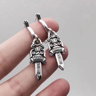 関税なし クロムハーツ ピアス 本物 #5 ダガー フープ片耳 Kuk10784