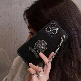 すぐ届 クロムハーツ iphone15ケース 本物 CHプラス チェーンストラップ Kuz10647