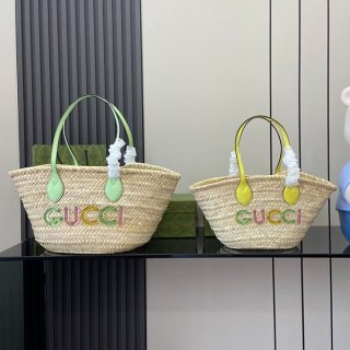グッチ ロゴ ミニ ストロー トートバッグ 本物 782381
