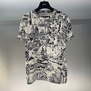 送料無料ディオール 本物 パリモチーフ Tシャツ den21920