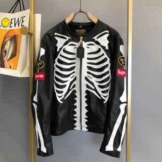 シュプリーム vanson 本物 ヴァンソン レザー ボーン ジャケット Shg54235
