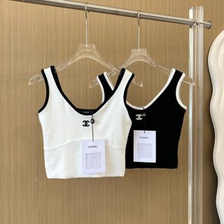 シャネル タンクトップ 本物 コットンジャージー 2色 Cel59290 シャネル タンクトップ 本物 コットンジャージー 2色 Cel59290
