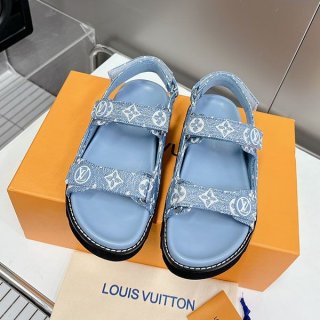 ★日本!!人気！ルイヴィトン パナマ ライン サンダル モノグラム ブルー 本物 1A9IML