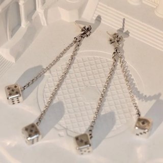 秋冬新作 クロムハーツ ピアス 本物 CH ダブル ダイス シルバー DOUBLE DICE Kuq79874