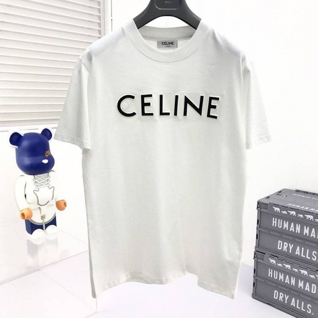 大人気!!新色セリーヌ ルーズ Tシャツ 本物 コットン ホワイト Ced29756