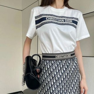 ディオール Tシャツ 本物コットンジャージー&スカート☆上下セット dei93468