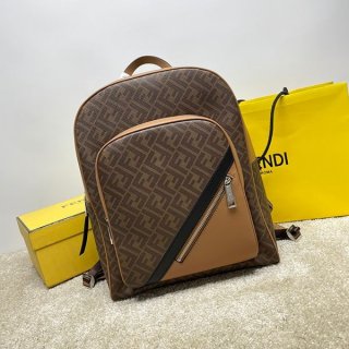 【フェンディ】バックパック 本物ブラック＆グレーFFファブリック7VZ074A9 XSF0R2A