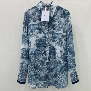 入手困難 ディオール Toile de Jouy 本物 モチーフ ロングブラウス deg96561