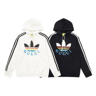 入手困難グッチ×アディダス 本物 トレフォイルグッチコットンフーディ 2色 guo38991