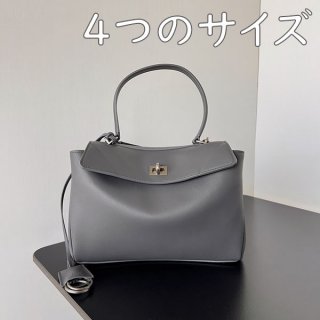 バレンシアガ 本物 グレー＆シルバー の ウィメンズ RODEO ミディアム ハンドバッグ bab24070