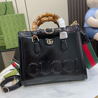 グッチ Diana Medium patent レザー トートバッグ 本物 gud37036