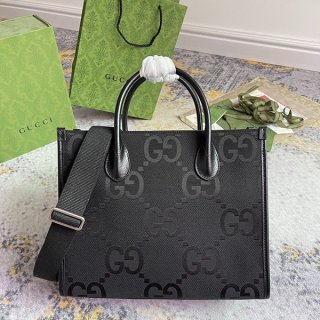 グッチ トートバッグ 本物 ロゴ コットン M guh51935