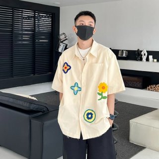 一目惚れルイヴィトン 刺繍入りコットンシャツ 本物 vuh65806