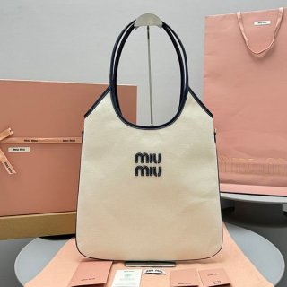 新デザインミュウミュウ IVY キャンバス バッグ 本物 myz54967