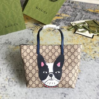 グッチ 本物 GGスプリーム チルドレンズ 犬 ドッグ トートバッグ gue30971