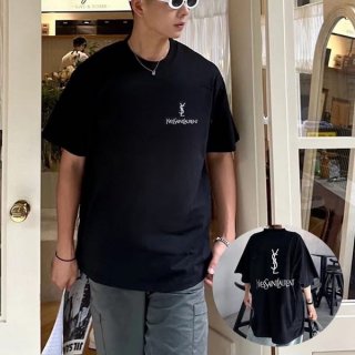 最新でオシャレサンローラン シグネチャーロゴ Ｔシャツ 本物 Sac48325