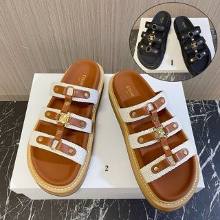 おすすめセリーヌ コピー キャンバス&カーフスキン サンダル 2色 Ceh23626