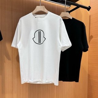 高品質モンクレール ロゴ Tシャツ 本物 ブラック&ホワイト mol72129