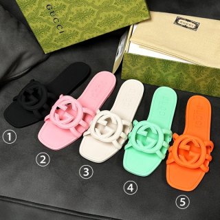 残りわずか☆グッチ ロゴ ラバー スライドサンダル 本物 5色 gum04899
