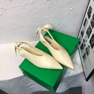 ジルサンダー 本物 バックストラップ付 レザー ヒール パンプス Jip35431