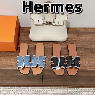 争奪戦【デニムが可愛い】エルメス サンダル オラン 本物 erz98753