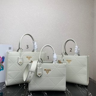 n級品 おすすめプラダ 本物 ステッチモチーフ ラージ レザー ハンドバッグ 3サイズ puh27282